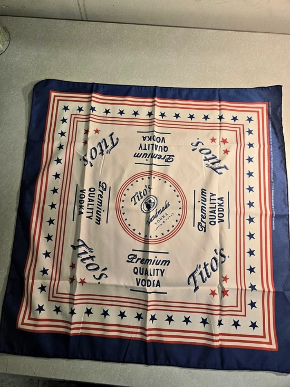NWOT Tito’s Handmade Vodka USA Patriotic Bandana Scarf